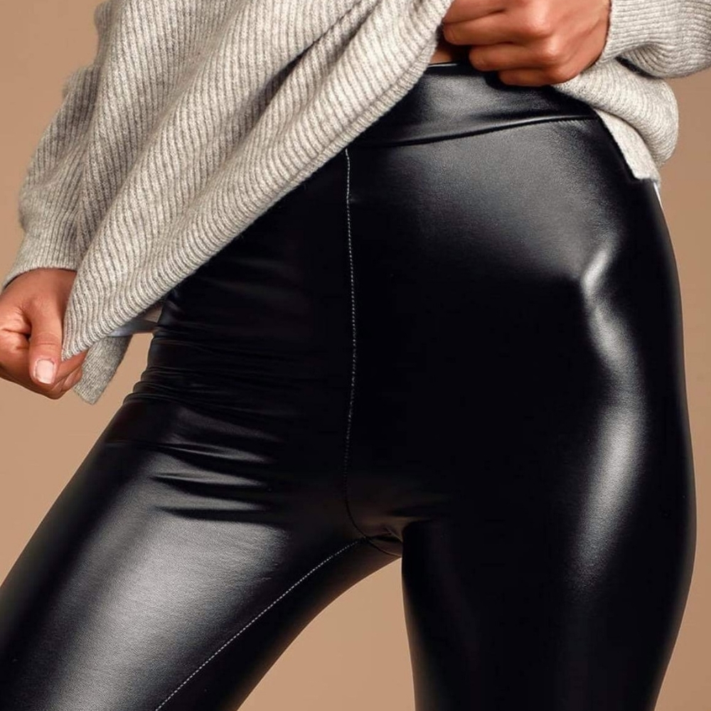 Lulu's Rock Music Black Vegan Leather Leggings